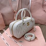 Miu Miu Arcadie Nappa Leather Tote Bag White 27x12x9cm - 3