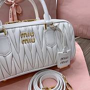 Miu Miu Arcadie Nappa Leather Tote Bag White 27x12x9cm - 2