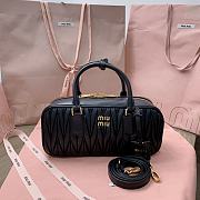 Miu Miu Arcadie Nappa Leather Tote Bag Black 27x12x9cm - 1