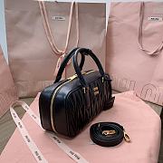 Miu Miu Arcadie Nappa Leather Tote Bag Black 27x12x9cm - 5