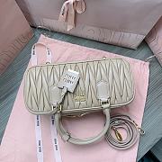 Miu Miu Arcadie Nappa Leather Tote Bag Light Beige 27x12x9cm - 3