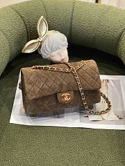 Chanel Medium Flap Bag Suede Gold Metal Brown 25cm - 4