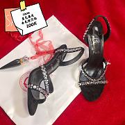 Christian Louboutin Emilie 100mm Crystal Black Suede Sandals - 2