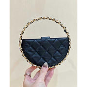 Chanel Camellia Leather Pouch Black 16x16x3.5cm - 4