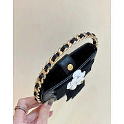 Chanel Camellia Leather Pouch Black 16x16x3.5cm - 5