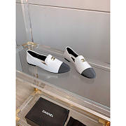 Chanel Moccasins Lambskin & Grosgrain White & Black - 1