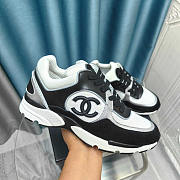 Chanel Trainers Calfskin Black White Sneakers - 3