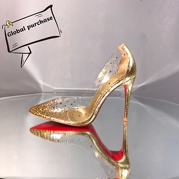 Christian Louboutin Degra Studded Gold Heel 10cm