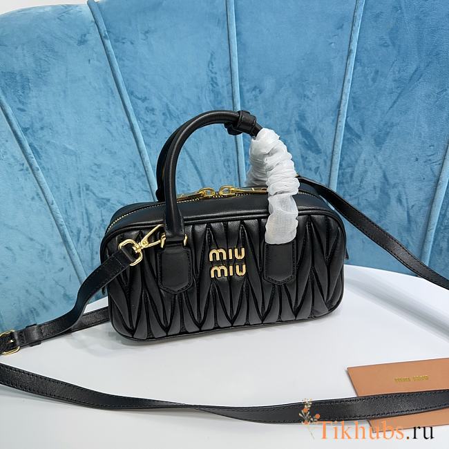 Miu Miu Arcadie Nappa Leather Black 22x10.5x7.5cm - 1