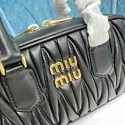 Miu Miu Arcadie Nappa Leather Black 22x10.5x7.5cm - 3