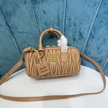 Miu Miu Arcadie Nappa Leather Beige 22x10.5x7.5cm