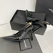 YSL Black Crocodile Leather Slingback Pumps 10cm - 4