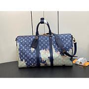 Louis Vuitton LV Keepall Bandoulière 50 Blue 50x29x22cm - 4