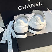 Chanel Calfskin & Suede Calfskin Sneakers White - 5