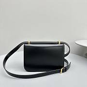 Miu Miu Logo Plaque Leather Shoulder Bag Black 20x13.5x5.5cm - 5