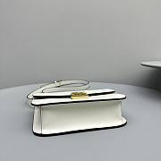 Miu Miu Logo Plaque Leather Shoulder Bag White 20x13.5x5.5cm - 6