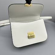 Miu Miu Logo Plaque Leather Shoulder Bag White 20x13.5x5.5cm - 5