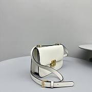 Miu Miu Logo Plaque Leather Shoulder Bag White 20x13.5x5.5cm - 4