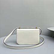 Miu Miu Logo Plaque Leather Shoulder Bag White 20x13.5x5.5cm - 3