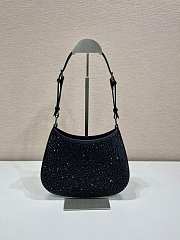 Prada Cleo Satin Bag With Crystals Black 22x18.5x4.5cm - 4