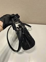 Prada Galleria Satin Mini Bag Crystals Black 20x14.5x9.5cm - 2