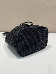 Prada Satin Mini Bag With Crystals Black 19.5x15.5x10cm - 2