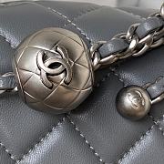 Chanel Mini Flap Bag Grey Lambskin Silver Ball 17cm - 4