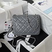 Chanel Mini Flap Bag Grey Lambskin Silver Ball 17cm - 5