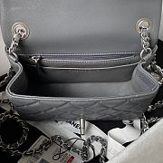 Chanel Mini Flap Bag Grey Lambskin Silver Ball 17cm - 2