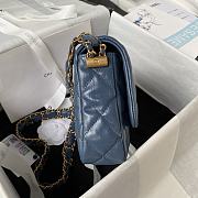 Chanel 23k Flap Bag Blue Gold 13.5x20.5x5cm - 6