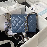 Chanel 23k Flap Bag Blue Gold 13.5x20.5x5cm - 5