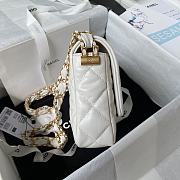 Chanel 23k Flap Bag White Gold 13.5x20.5x5cm - 6