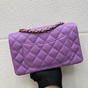 Chanel Small Flap Bag Purple Lambskin Gold 20cm - 6