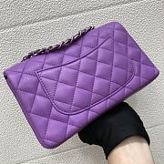 Chanel Small Flap Bag Purple Lambskin Silver 20cm - 4