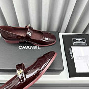 Chanel Mary Janes Patent Calfskin Burgundy - 5