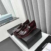 Chanel Mary Janes Patent Calfskin Burgundy - 4