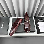 Chanel Mary Janes Patent Calfskin Burgundy - 3