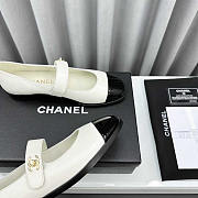 Chanel Mary Janes Patent Calfskin White - 5