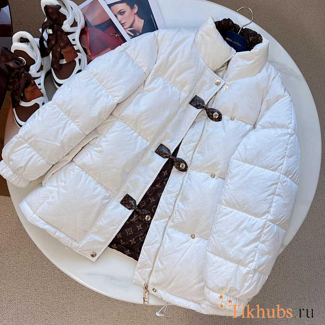 Louis Vuitton LV Monogram Accent Pillow Puffer Jacket White - 1