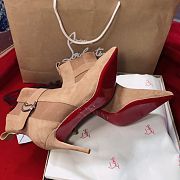 Christian Louboutin Brown Chelsea Suede Ankle Boots 8.5cm - 5