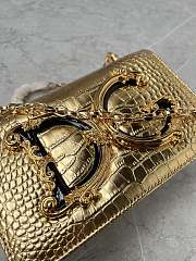 Dolce & Gabbana DG Girls Crossbody Gold Crocodle Bag 21x4x15cm - 3