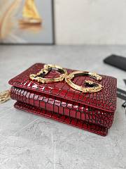 Dolce & Gabbana DG Girls Crossbody Red Crocodle Bag 21x4x15cm - 3