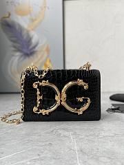 Dolce & Gabbana DG Girls Crossbody Black Crocodle Bag 21x4x15cm - 1