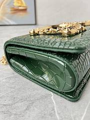 Dolce & Gabbana DG Girls Crossbody Green Crocodle Bag 21x4x15cm - 4