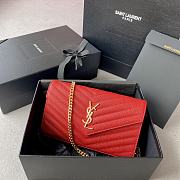 YSL Envelope Woc Chain Red Bag 22.5x14x4cm - 1