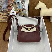 Hermes Mini Lindy Touch Wine 19x12.5x9cm - 1