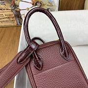 Hermes Mini Lindy Touch Wine 19x12.5x9cm - 5