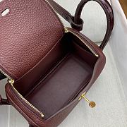 Hermes Mini Lindy Touch Wine 19x12.5x9cm - 2