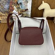 Hermes Mini Lindy Touch Wine 19x12.5x9cm - 4