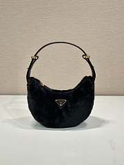 Prada Arque Bag Shearling Black 22.5x18.5x6.5cm - 1